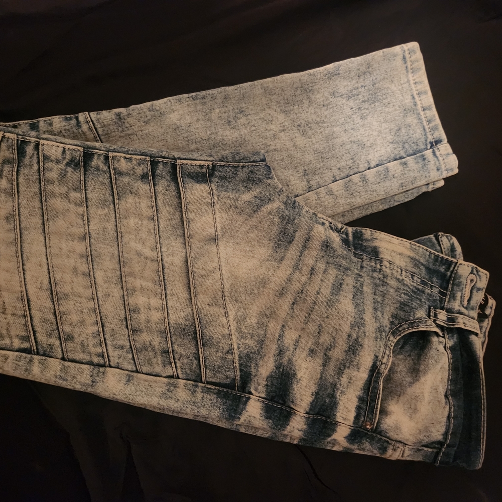 South Pole Youth Blue Acid Wash Skinny Jeans